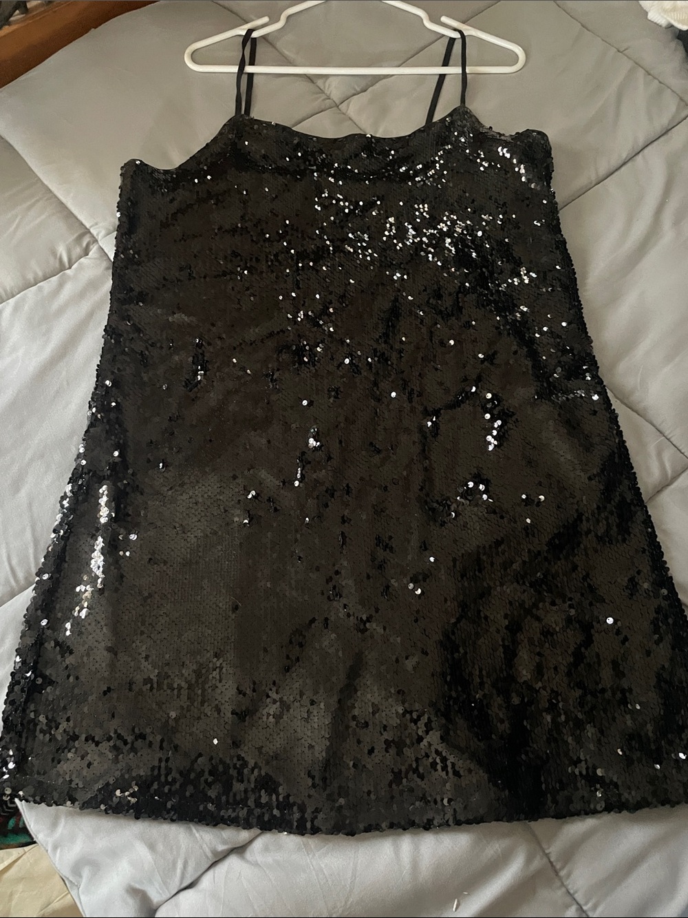 Calvin Klein Black Sequin Mini Slip Dress